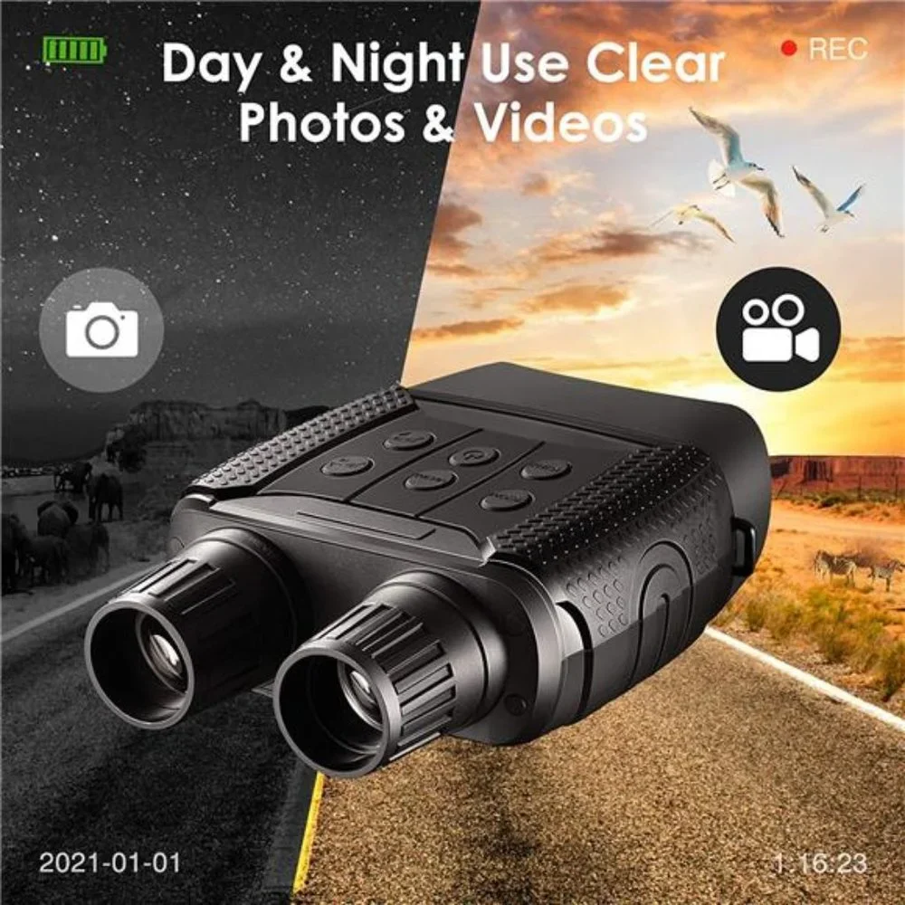 Night Vision and Day Binoculars - Digital Infrared Goggles with 2.5